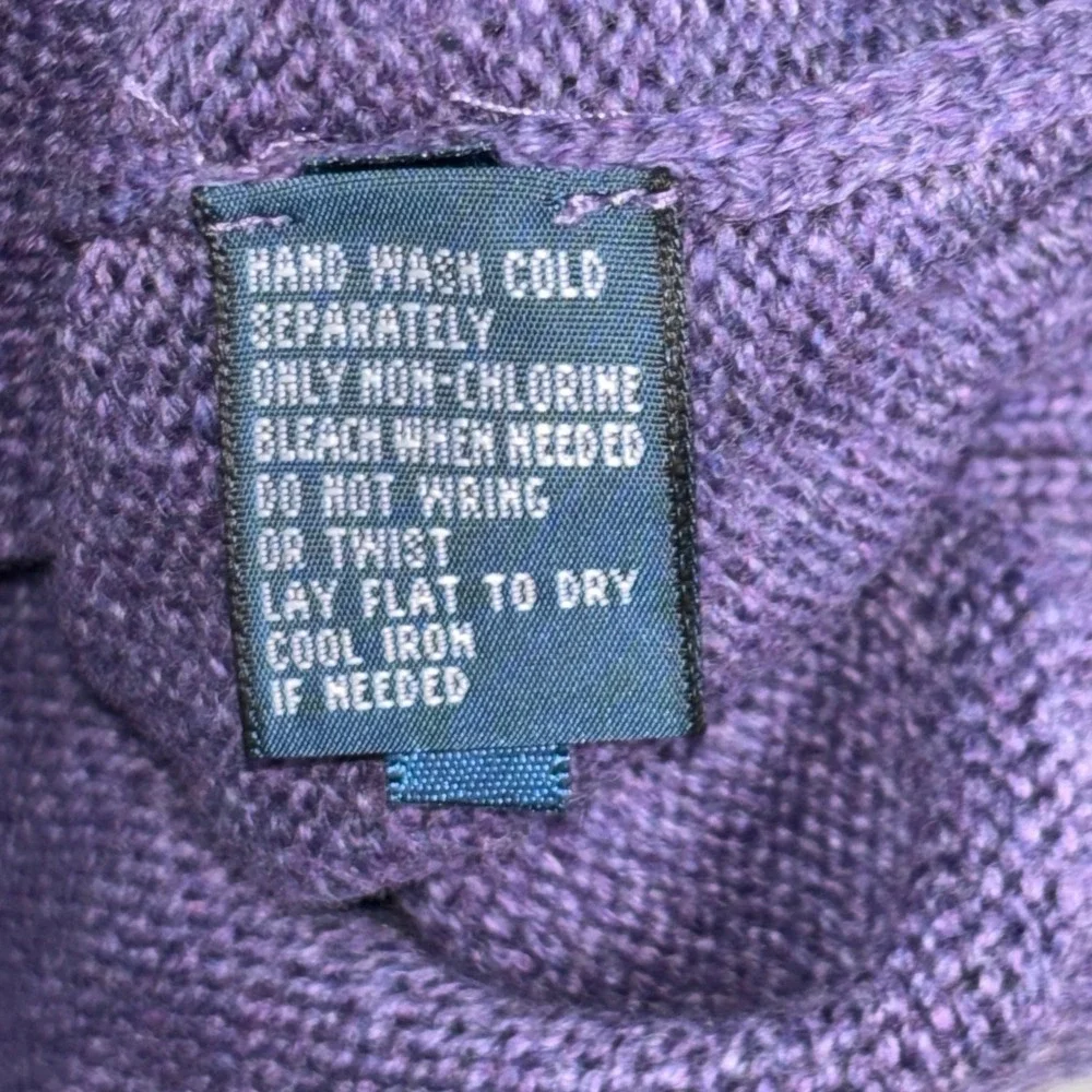 Polo‎ Ralph Lauren Sweater Mens Medium Purple Cotton 1/4 Zip Mock Neck Pullover